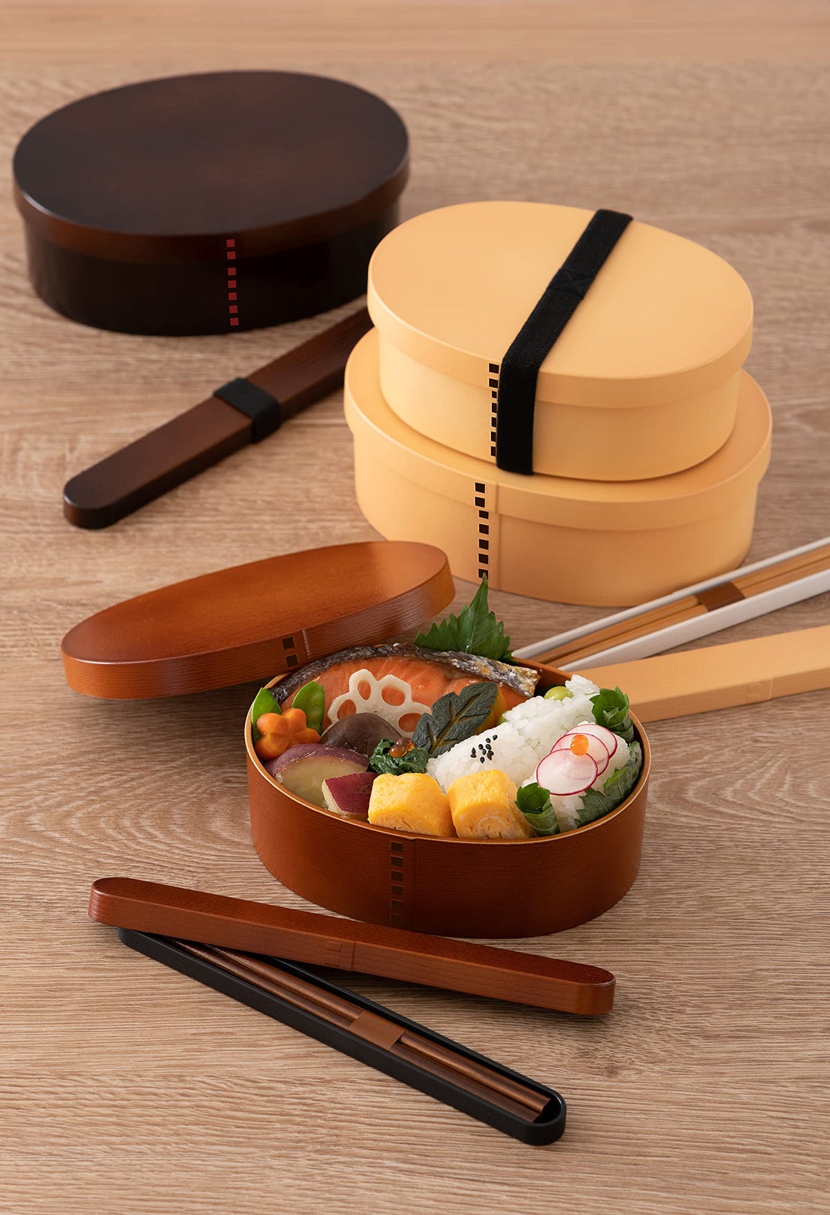 Tatsumiya 18cm Wooden Chopstick Box Set Made in Japan Light Brown