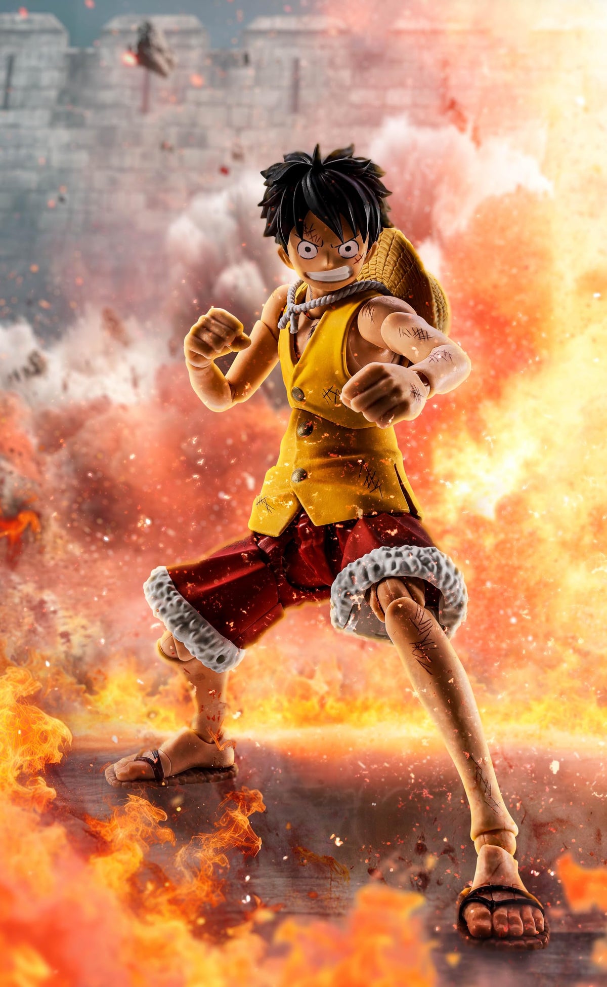 TAMASHII NATIONS S.H. Figurearts One Piece Monkey D. Luffy Marineford Figure 145mm