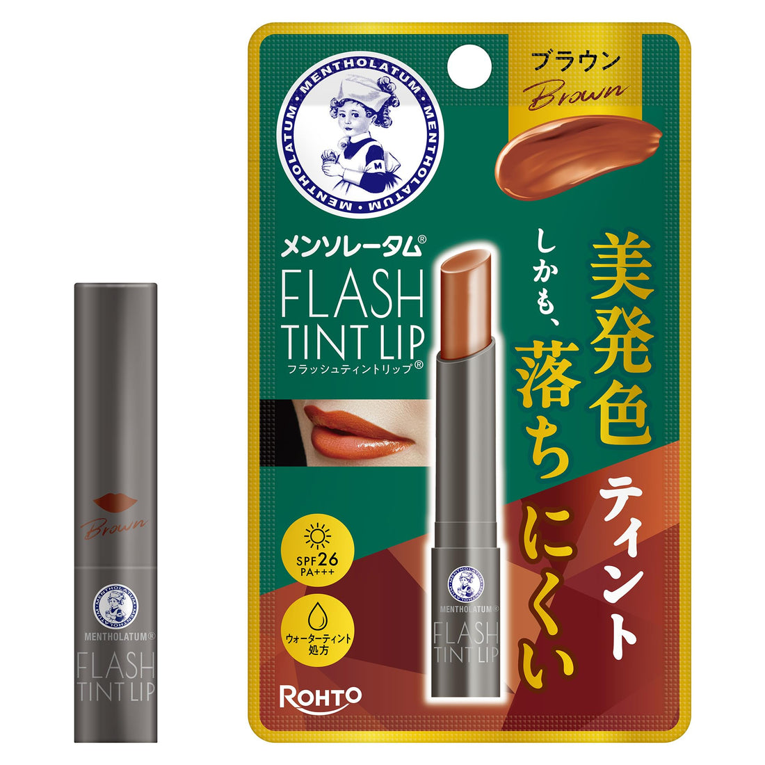 Mentholatum Lip Flash Tint Lip Brown 2g UV Protection SPF26 PA+++