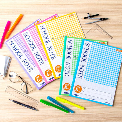 Kyokuto School Notebook 5mm Graph Semi A4 Green Check Pattern