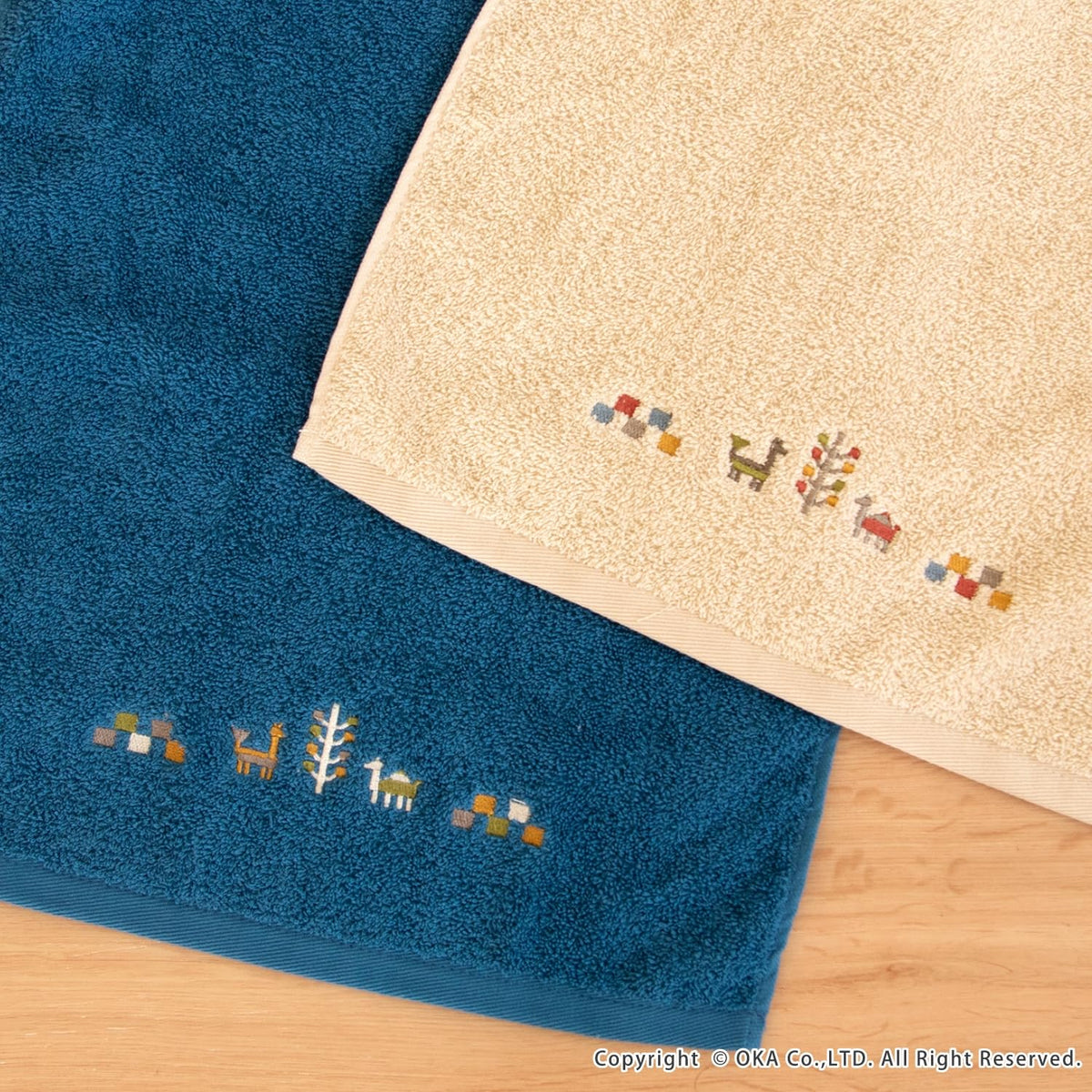 OKA Sierra Towel Soft Beige Face Towel 77cm x 34cm