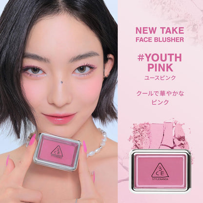 3CE Face Blusher Youth Pink Powder for a Natural Glow