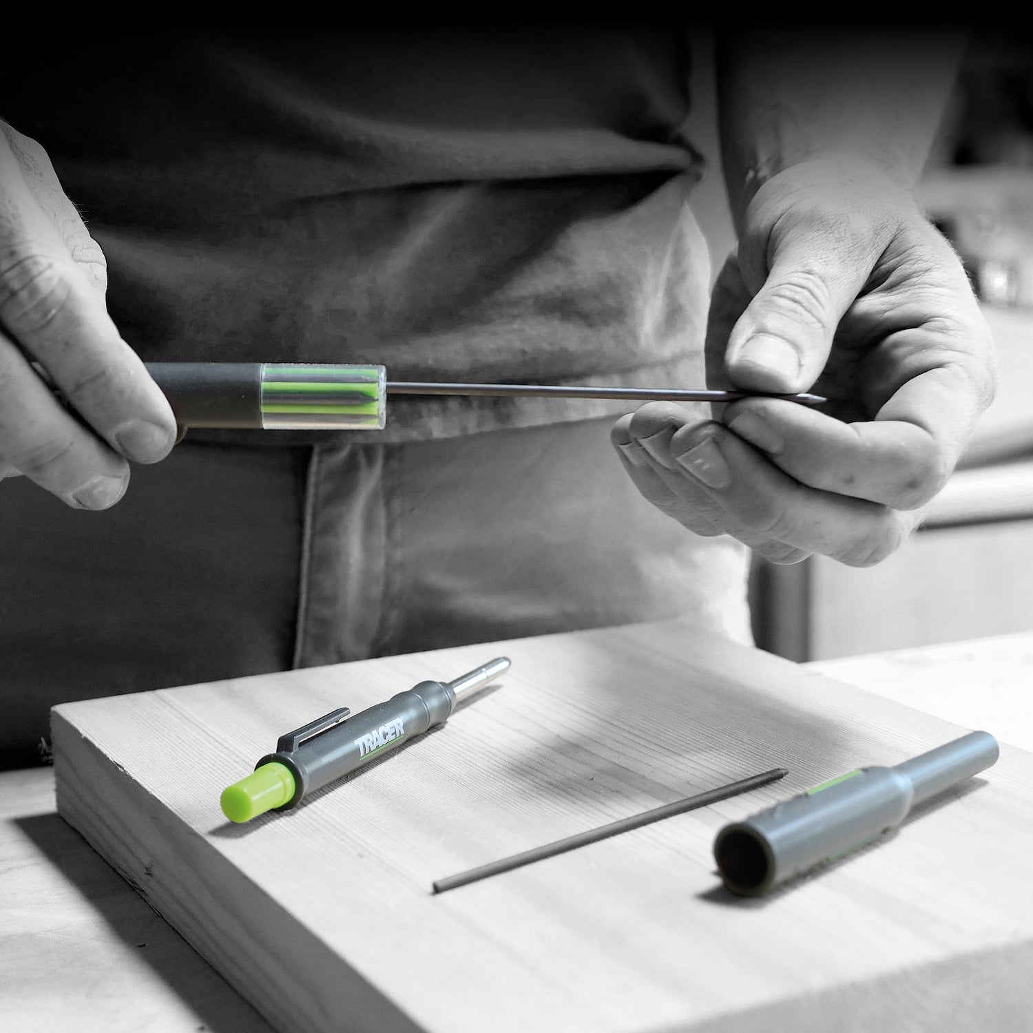 Tracer Deep Hole Marker Mechanical Pencil with 6 Leads and Holster