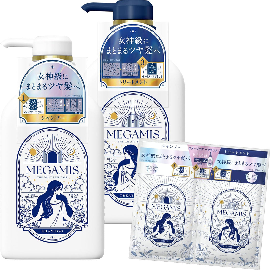 MEGAMIS Shampoo and Treatment Set 440ml for Shiny Hair