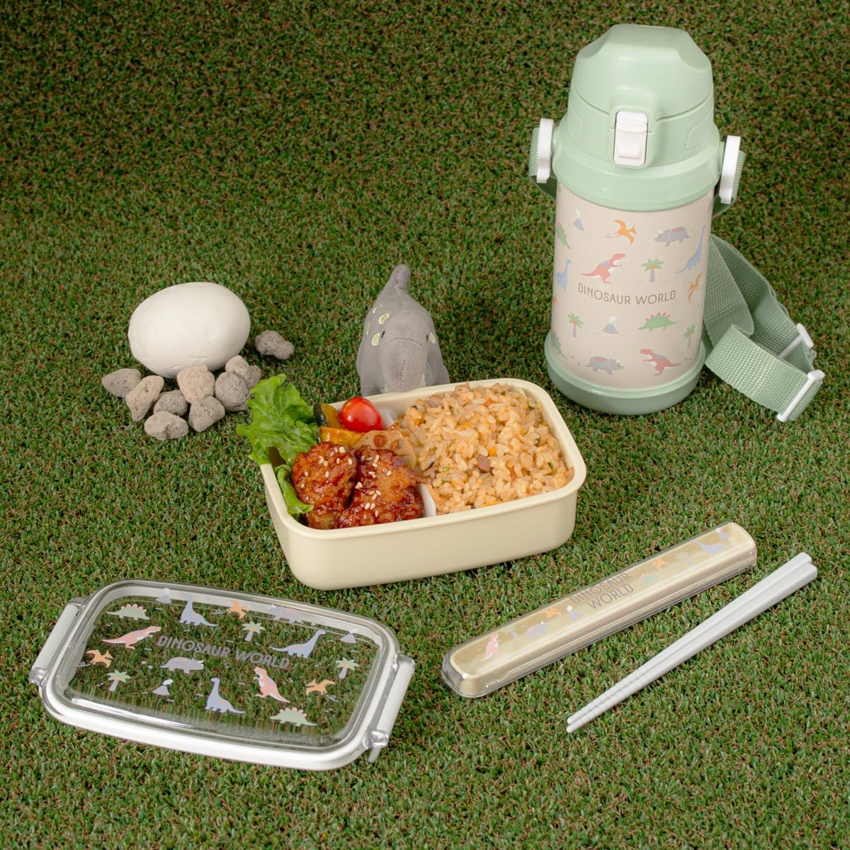 OSK Lunch Box with Dividers 500ml Antibacterial Made in Japan