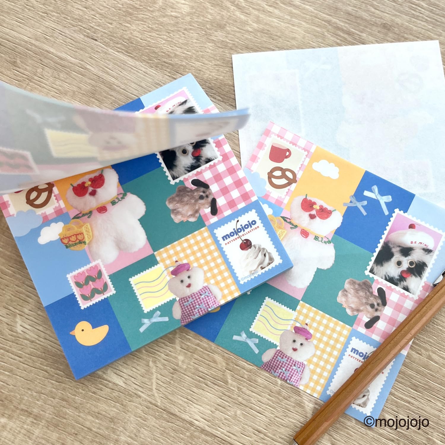 mojojojo Pattern Collection Memo Blue Pink 100 Sheets