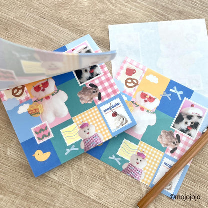 mojojojo Pattern Collection Memo Blue Pink 100 Sheets