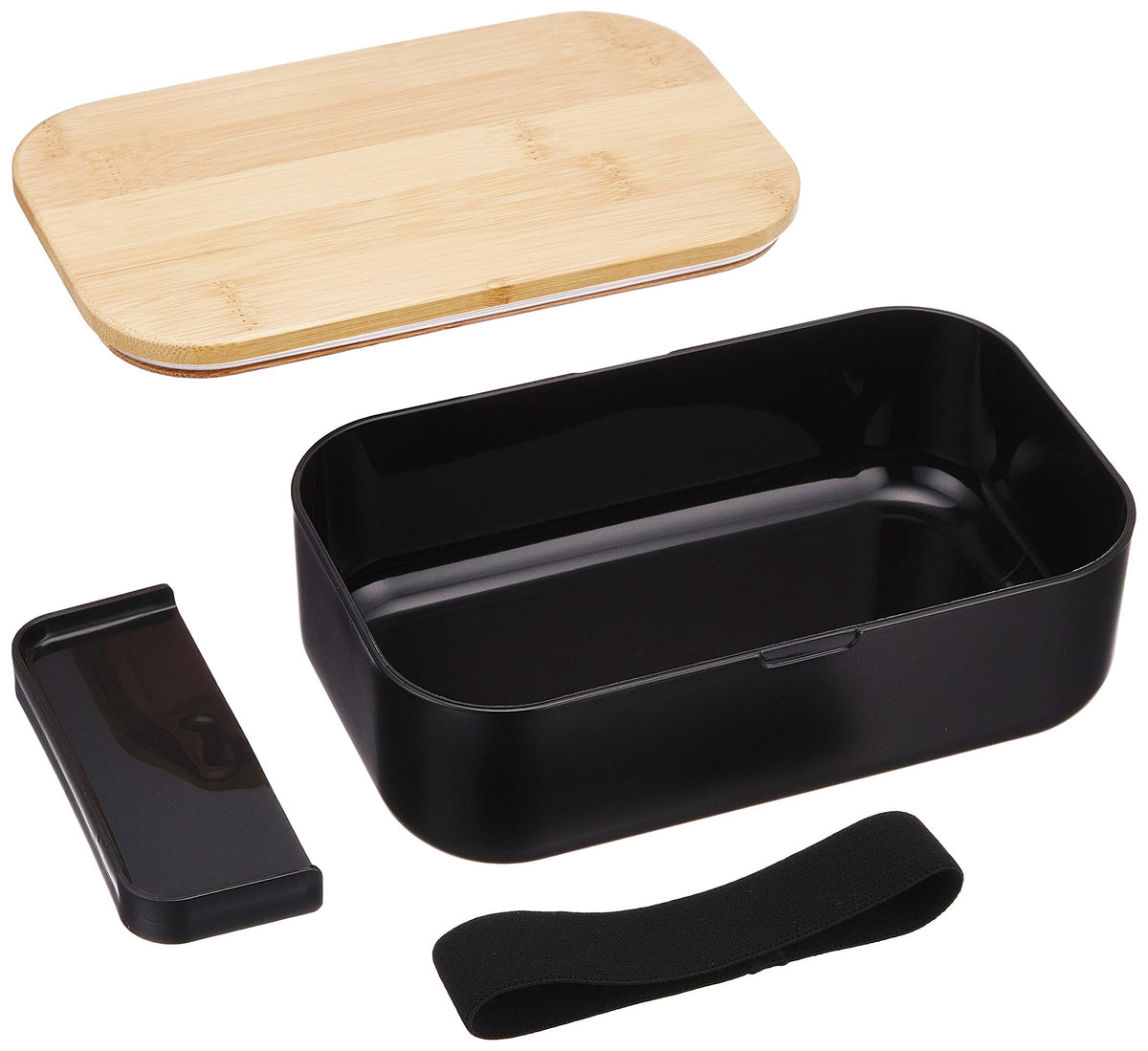 Paarukinzoku Lunch Box with Bamboo Lid 1000ml Black