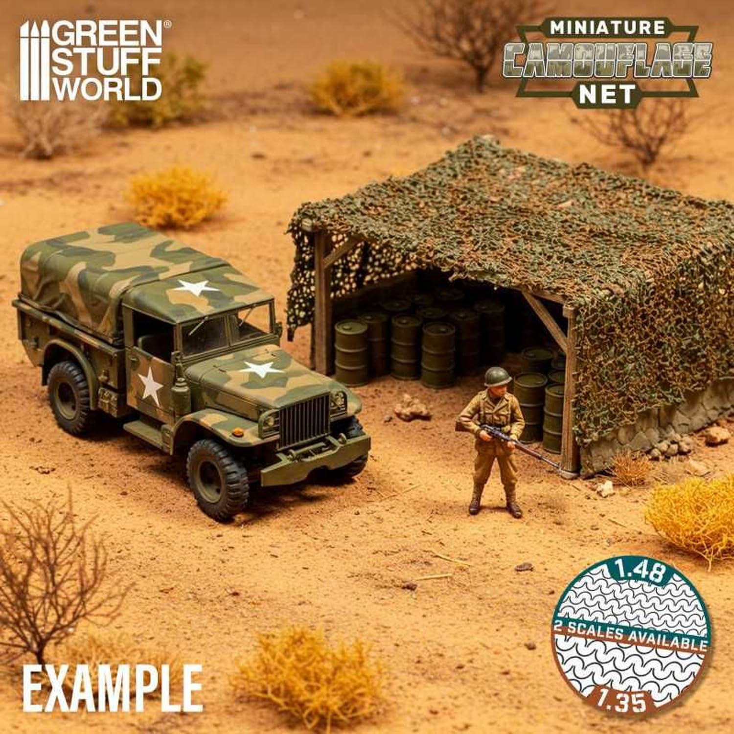 Green Staff World 1/48 Miniature Camouflage Netting for Scale Models
