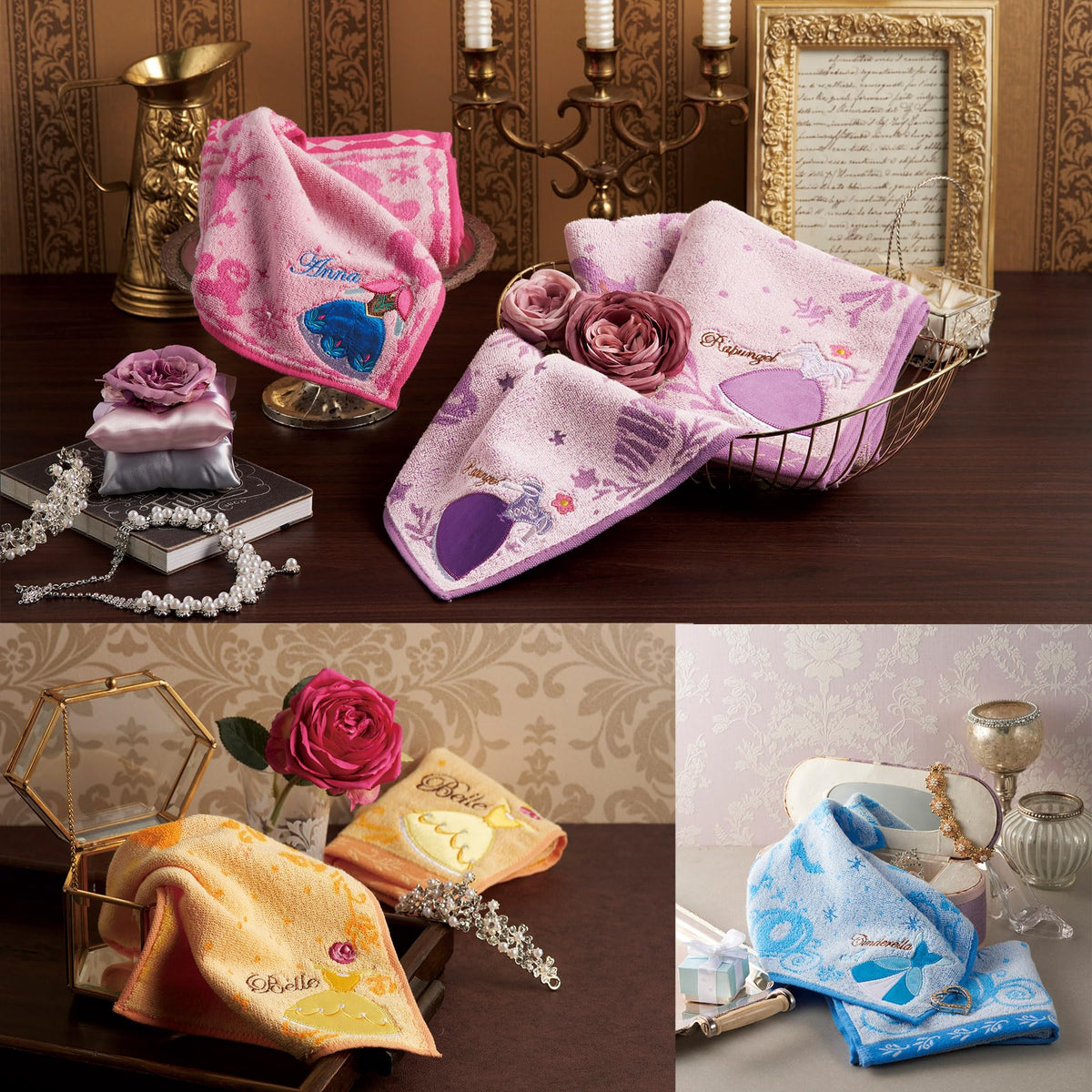 Marushin Disney Rapunzel Face Towel 34x80cm Purple Dress Embroidery