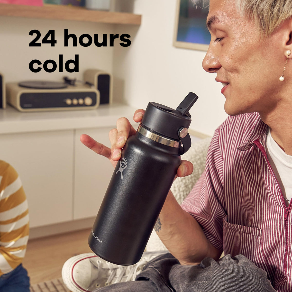 Hydro Flask Wide Mouth Flex Straw 32oz in Charcoal Gray