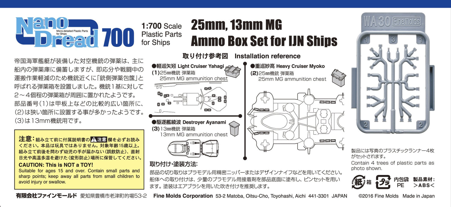 FineMolds 1/700 Nano Dreadnought Series Ammunition Box Set