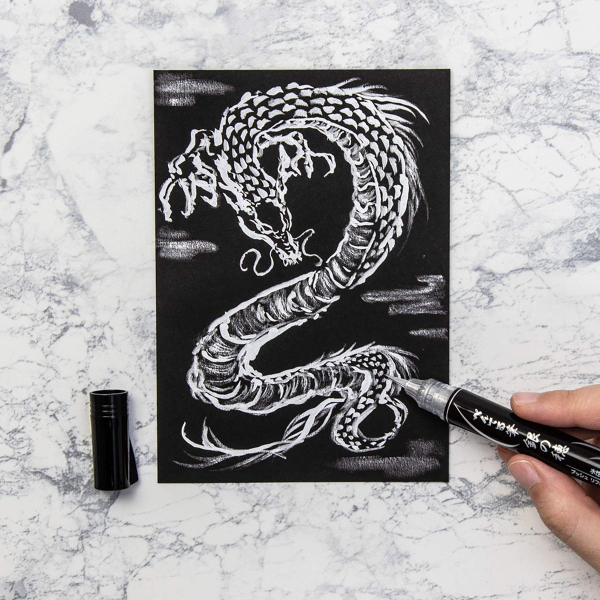 Pentel Brush Pen Silver Tip for Smooth Writing and Drawing