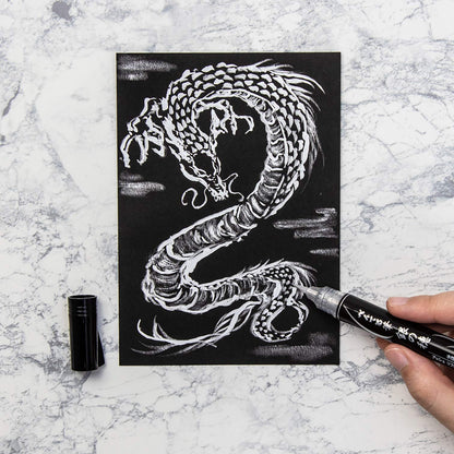 Pentel Brush Pen Silver Tip for Smooth Writing and Drawing