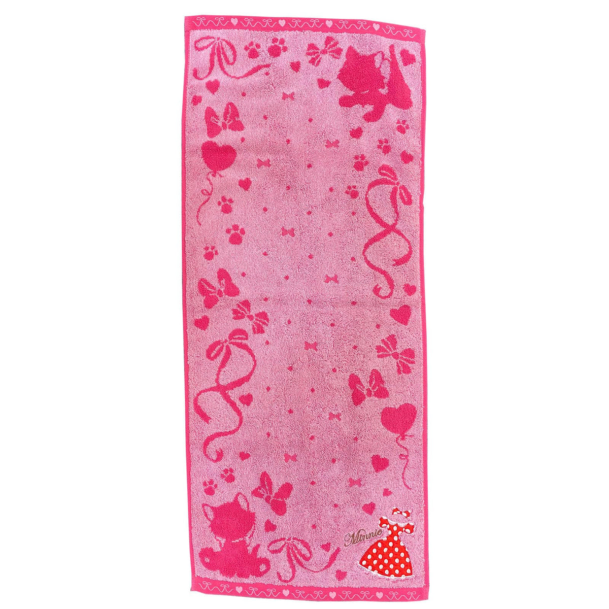 Marushin Disney Minnie Face Towel Red Dress Embroidery 34x80cm