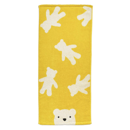 Nishikawa Face Towel 34x75cm Made with Soft Cotton Yellow