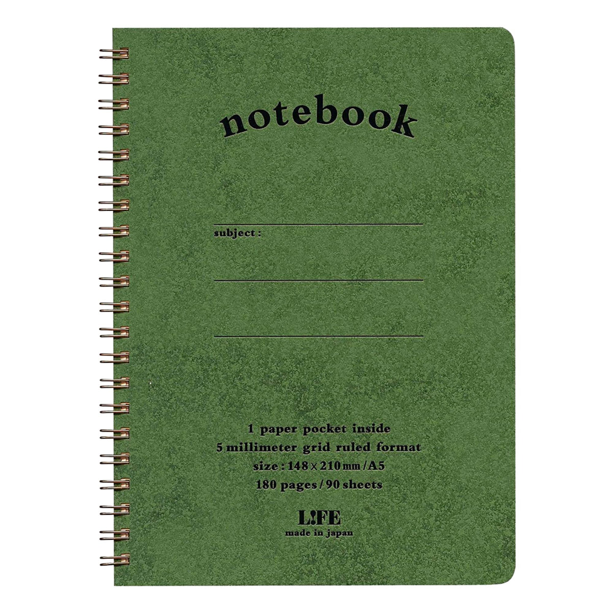 LIFE Notebook with Pocket Graph Paper B6 Size Red