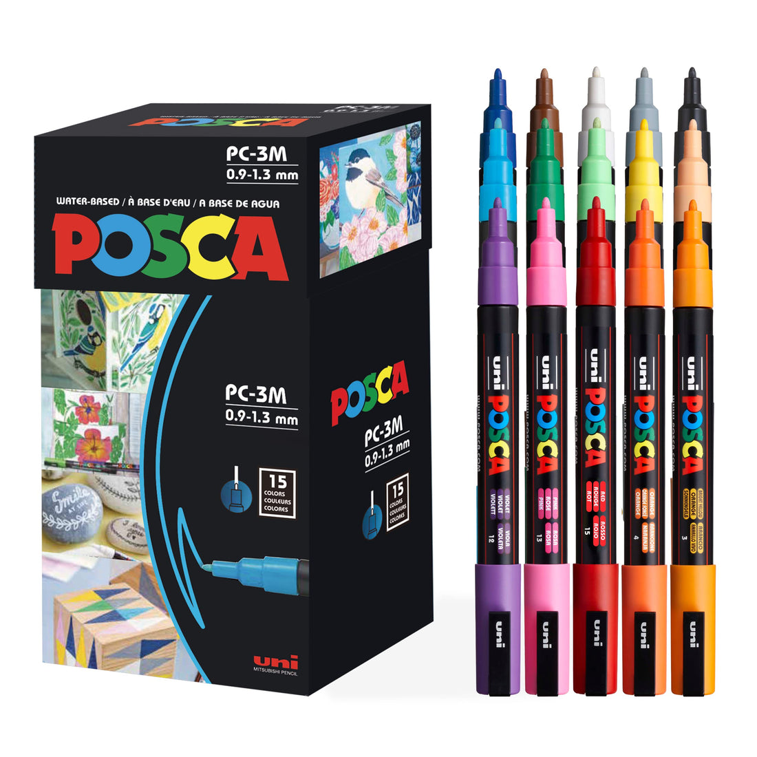 posca Water-Based Pen Fine Tip 15 Colors for Creative Projects