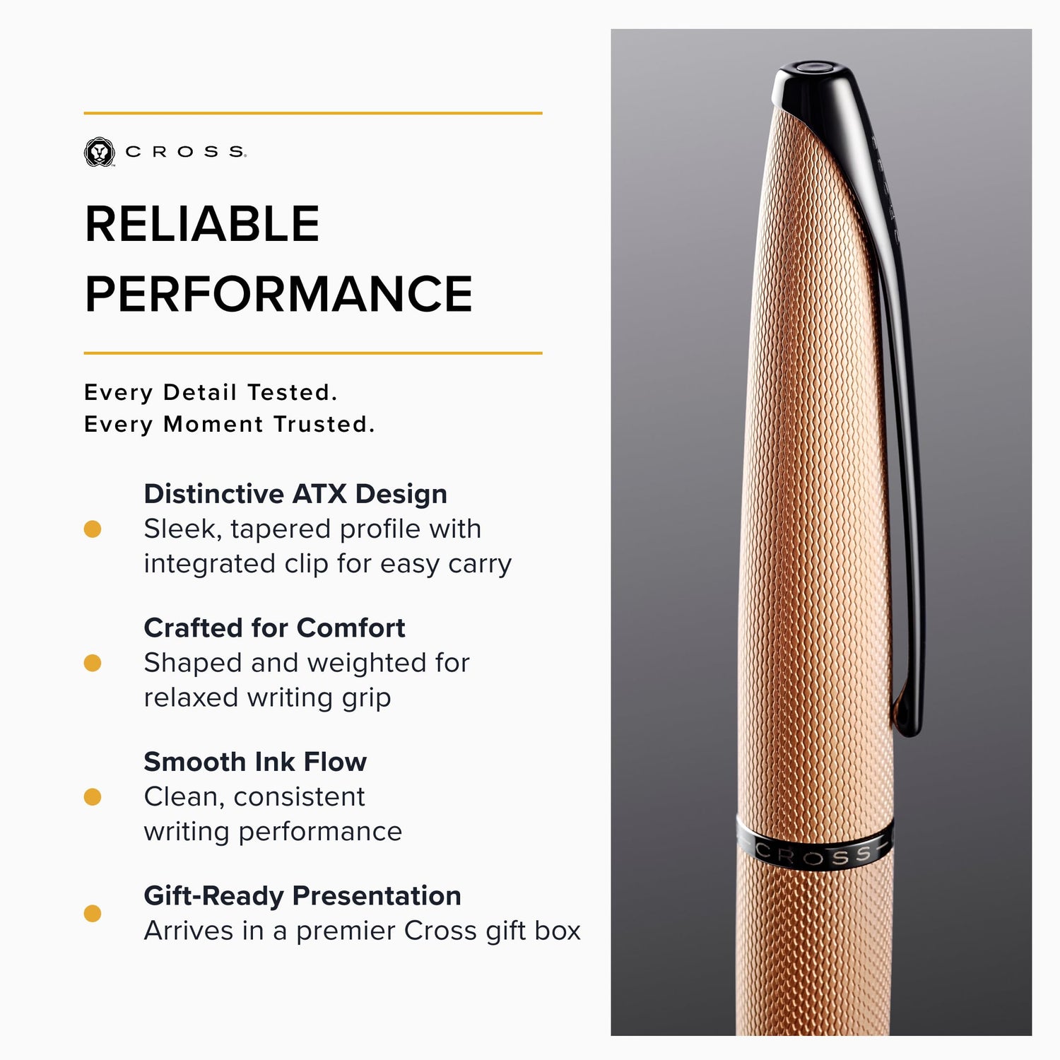CROSS ATX Ballpoint Pen in Brushed Rose Gold