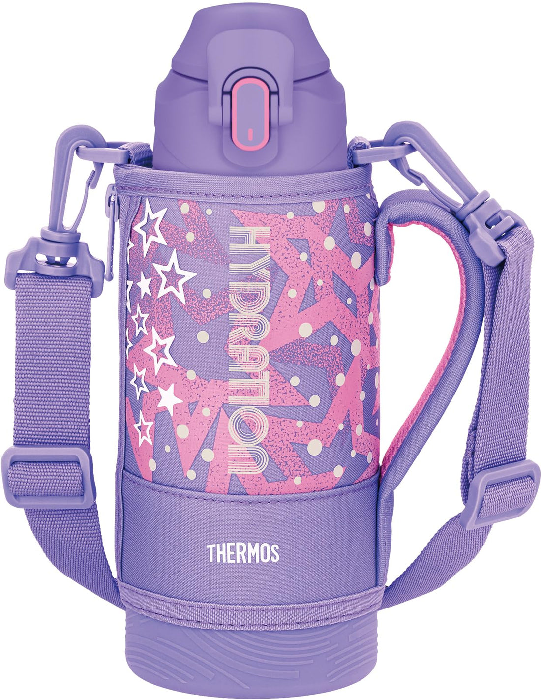 THERMOS Vacuum Insulated Sports Bottle 800ml Purple Pink, Cold-Only, with Pouch, FJS-800F PL-P