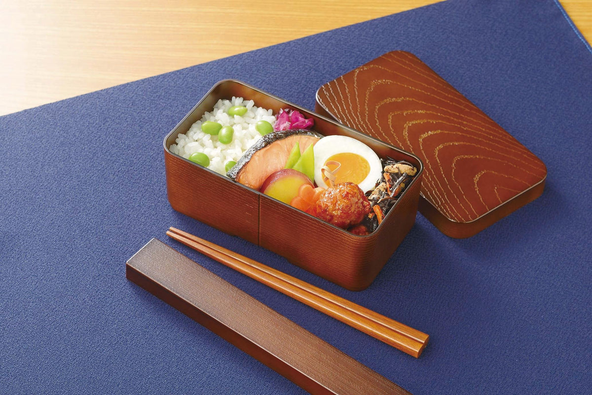 Kakusee Bento Box Traditional Style Rectangular 520ml with Chopsticks