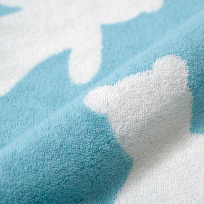 Nishikawa Face Towel 34X75cm Made with Soft Cotton Blue