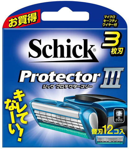 Schick Protector 3 Blade Razor Refill 12 Count for Smooth Shaving