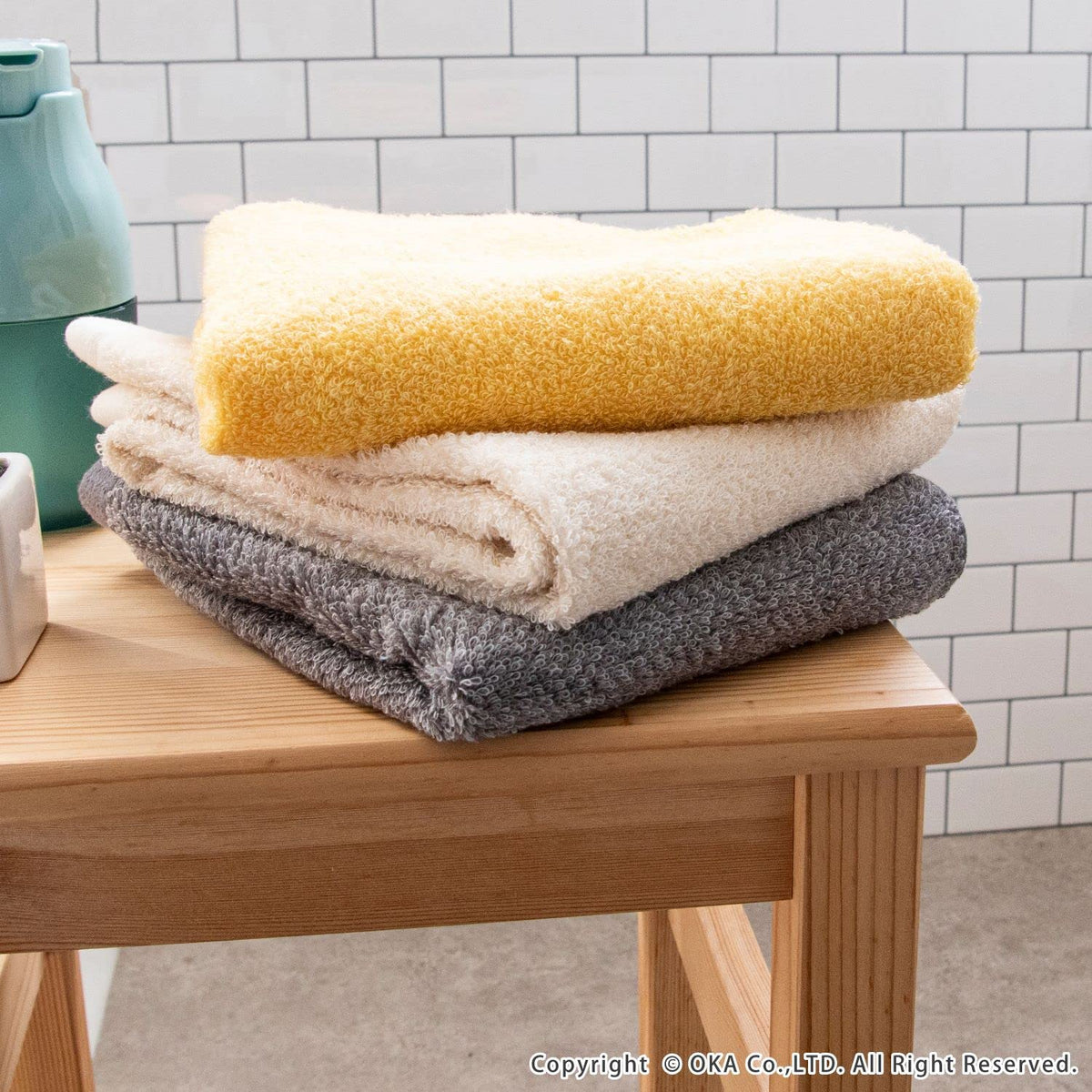 OKA Antibacterial Towel with Ag+ Silver Technology 34cm x 77cm Green