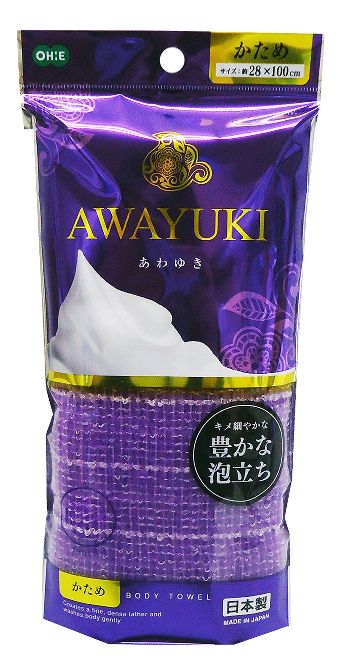 Ohe Body Towel Firm Purple 28x100cm for Luxurious Cleansing