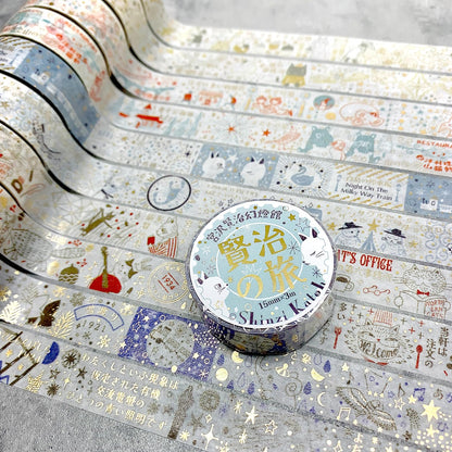 Shinzi Katoh Decorative Masking Tape Set with Foil 2 Rolls