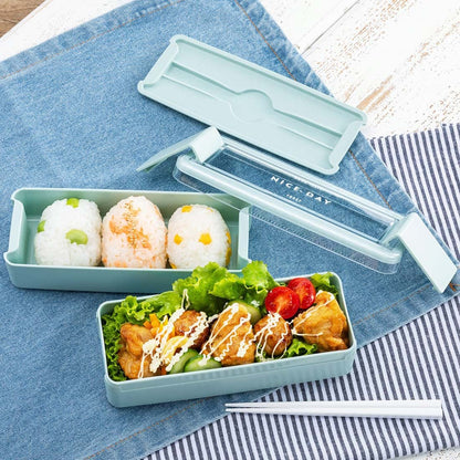Lustroware Lunch Box 680ml Two-Tier Easy Care Mint Color