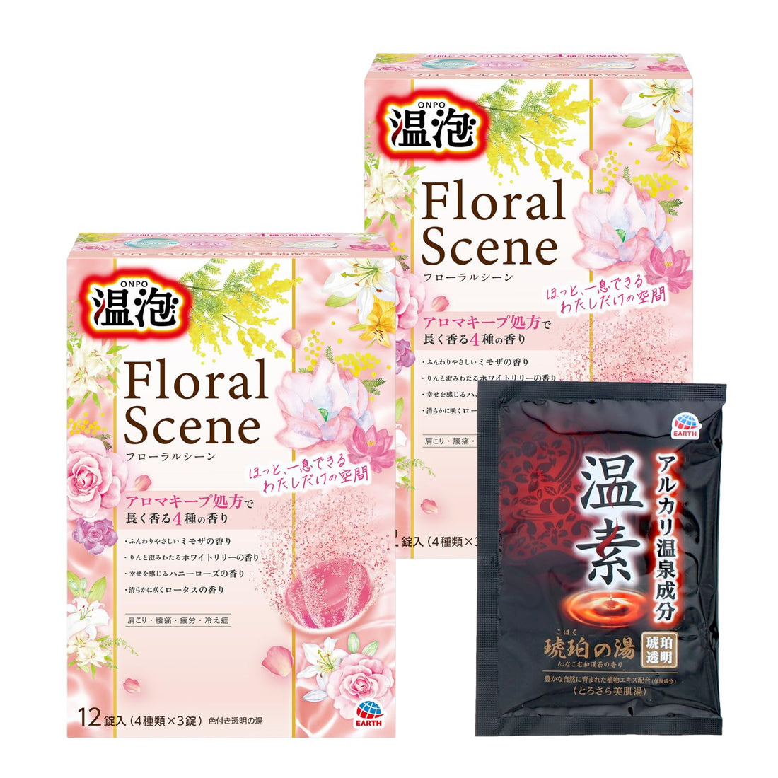 Onpo Floral Scene Bath Tablets 12 Count Relaxing Bath Soak