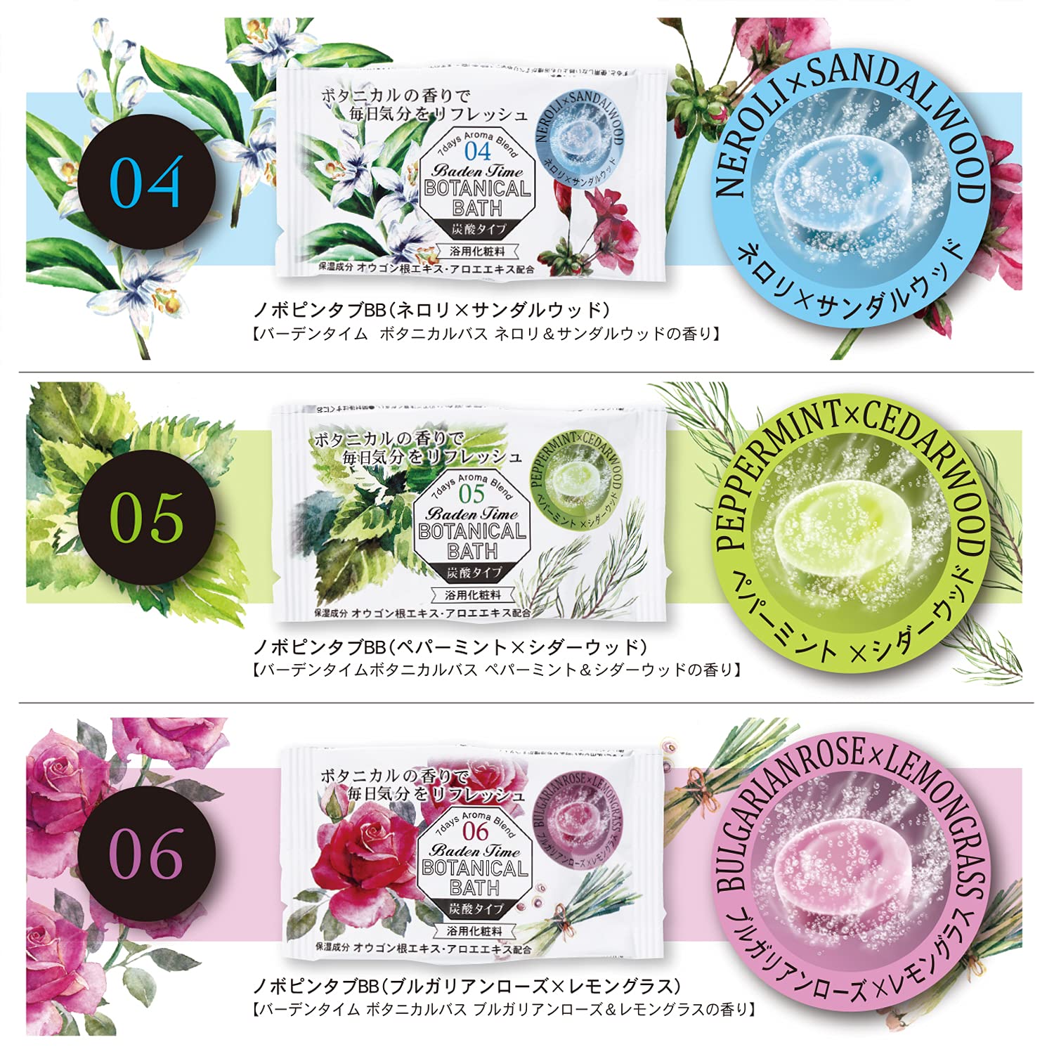 KIYOU JOCHUGIKU Botanical Bath Tablets 14 Count with 7 Fragrances