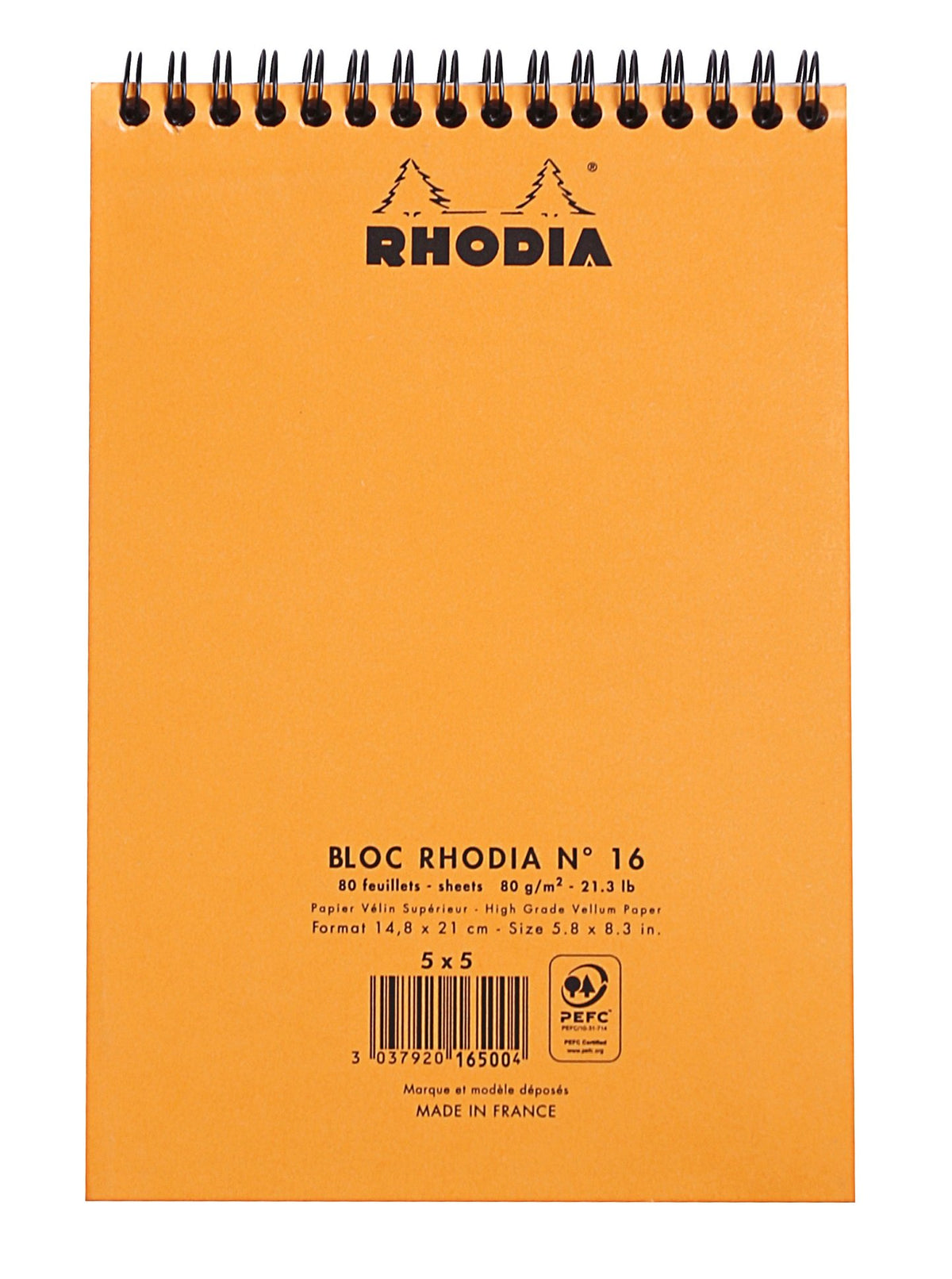 RHODIA Classic A5 Graph Notebook with Water-Resistant Cover