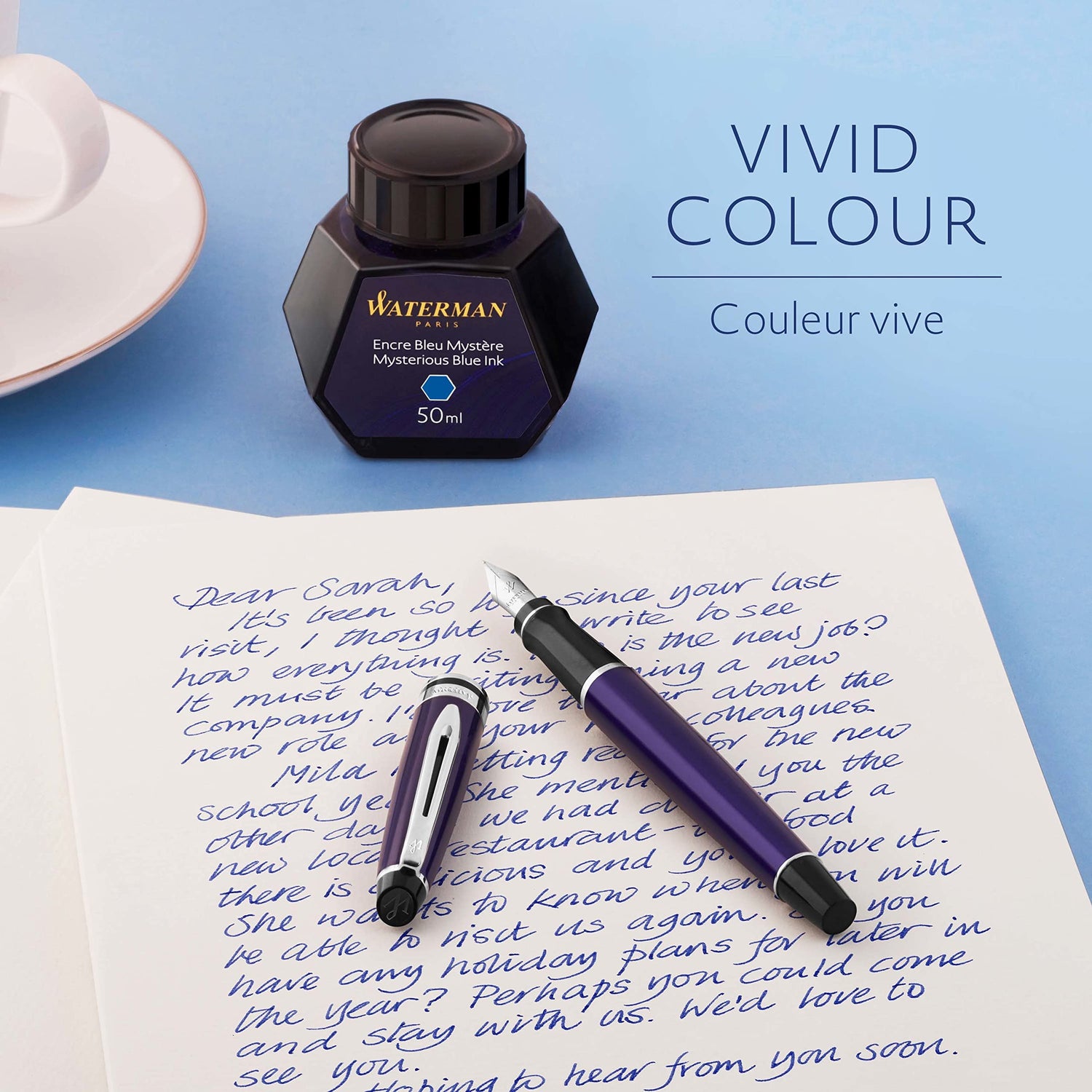 WATERMAN Mysterious Blue Bottle Ink 50ml for Fountain Pens