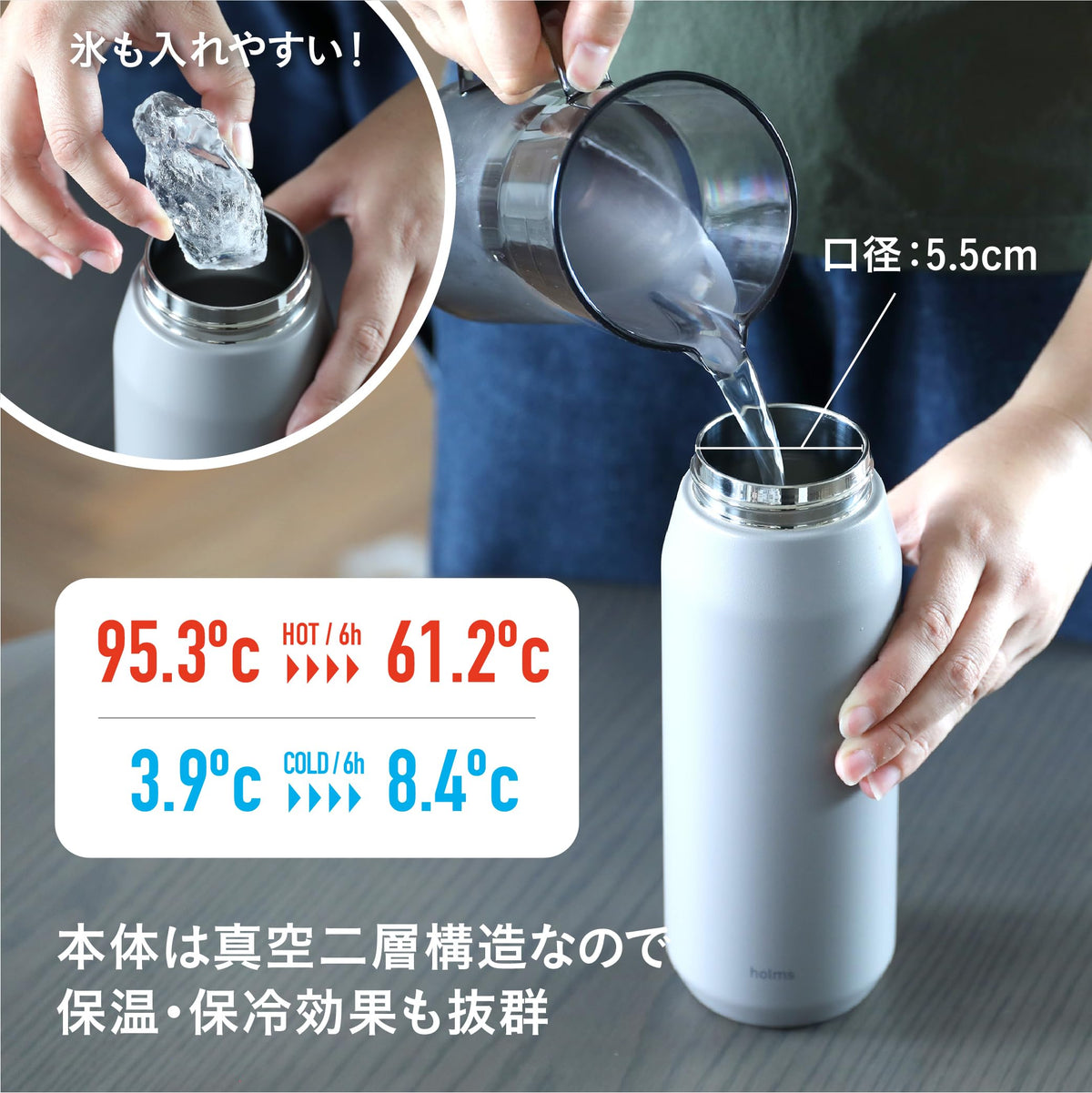 CB JAPAN One-Touch Open Stainless Steel Bottle 780ml Gray