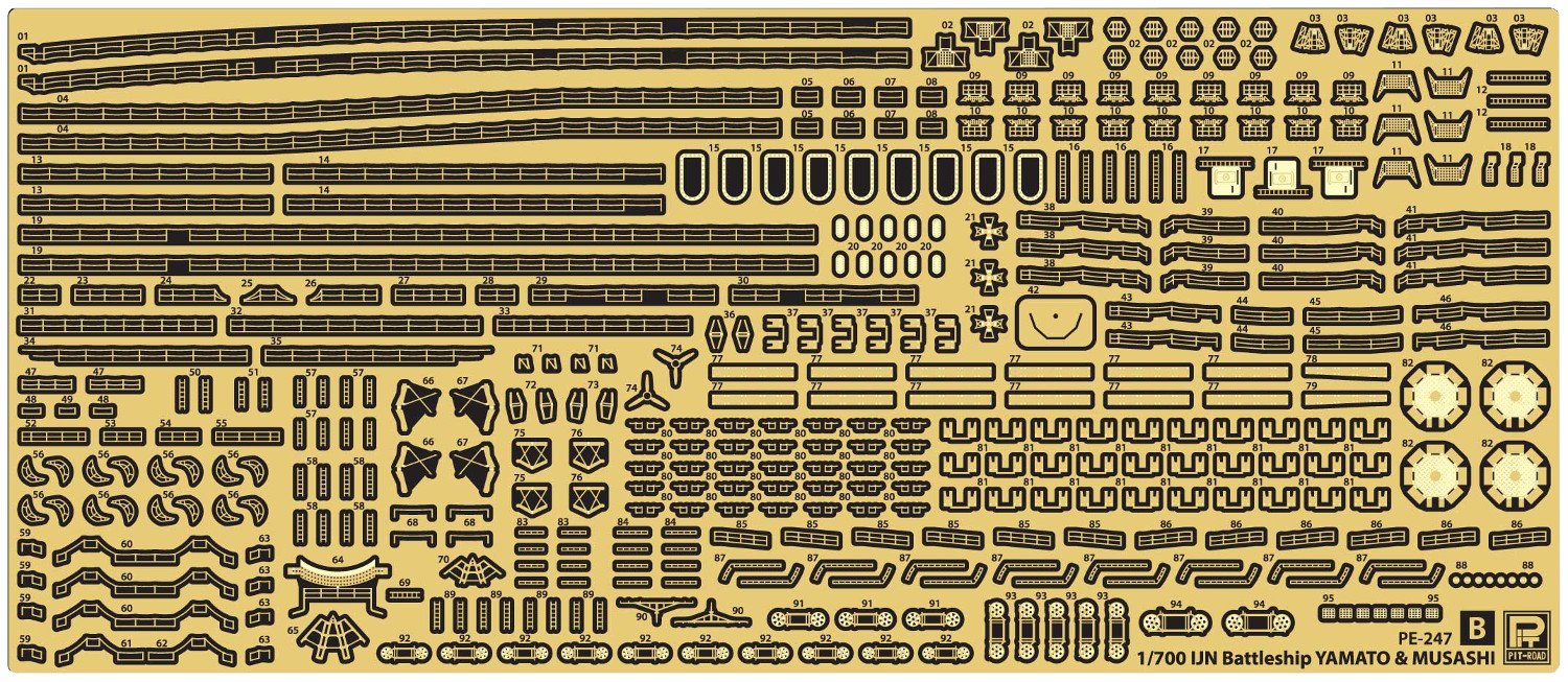 PIT-ROAD Battleship Yamato Upgrade Parts Set for 1/700 Model Kits