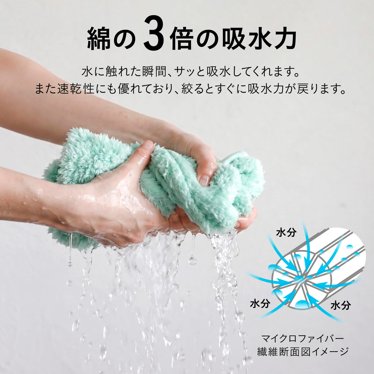 CB JAPAN Microfiber Face Towel 80x30cm Soft and Quick-Drying