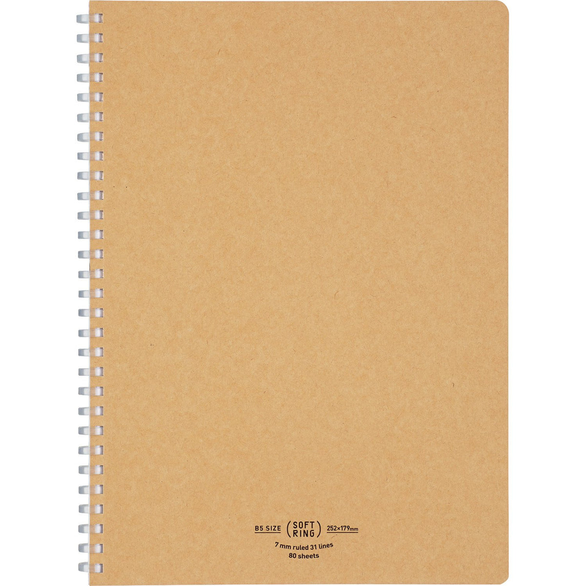 KOKUYO Soft Ring Notebook Natural 80 Sheets Semi B5 A-Rule Brown