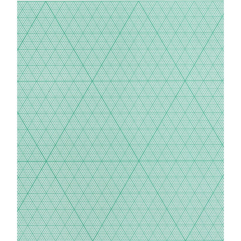 SAKAE Technical Paper Graph Paper A4 1mm Triangular Grid 25 Sheets Green