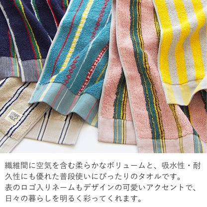 Tanaka Sangyo Imabari Towel Face Towel Stripe Holic Blue 34x80cm