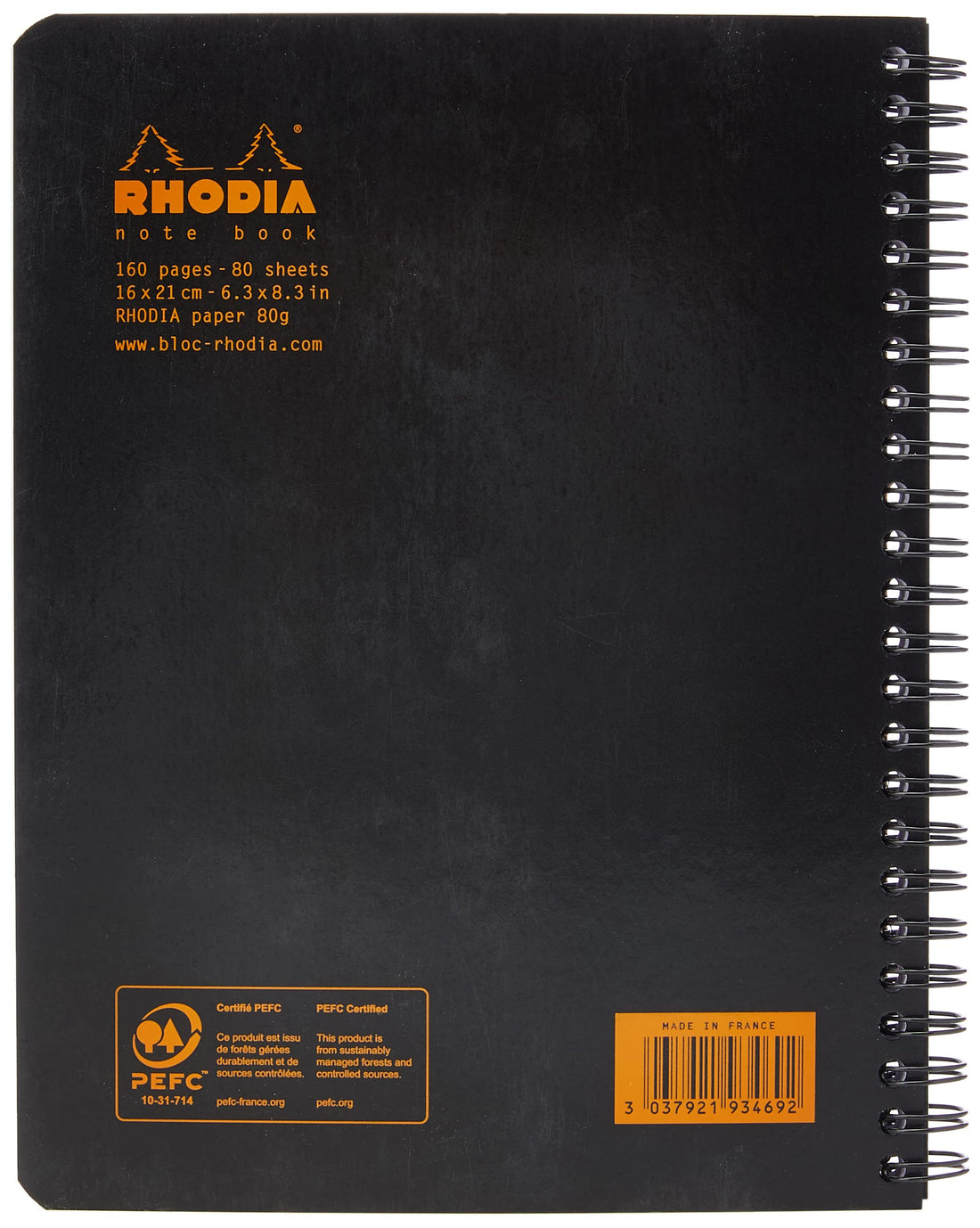 RHODIA Double Ring Notebook A5 Classic 160 Pages Black