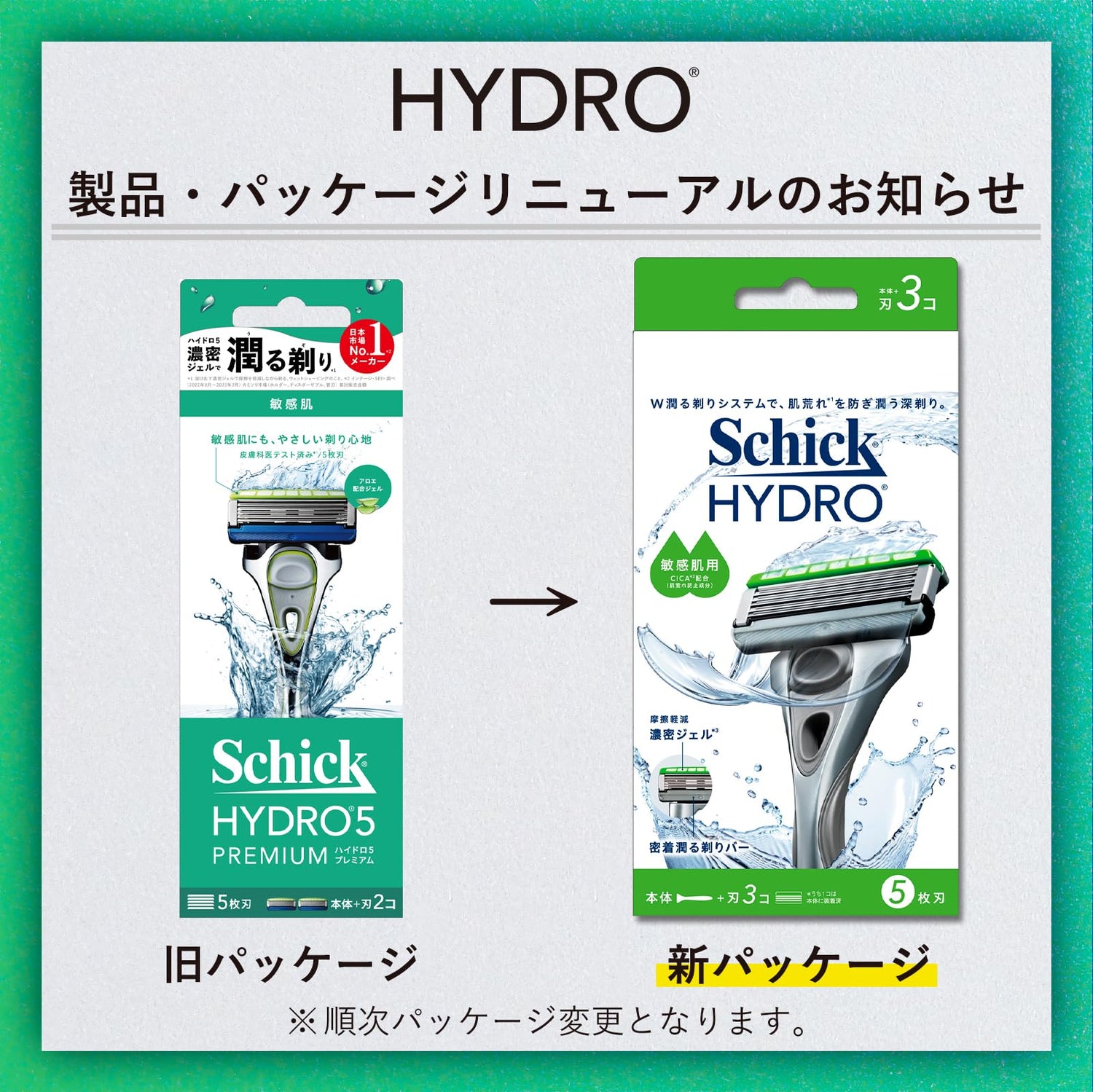 Schick Hydro Sensitive Skin Razor Holder with 3 Blades for Men