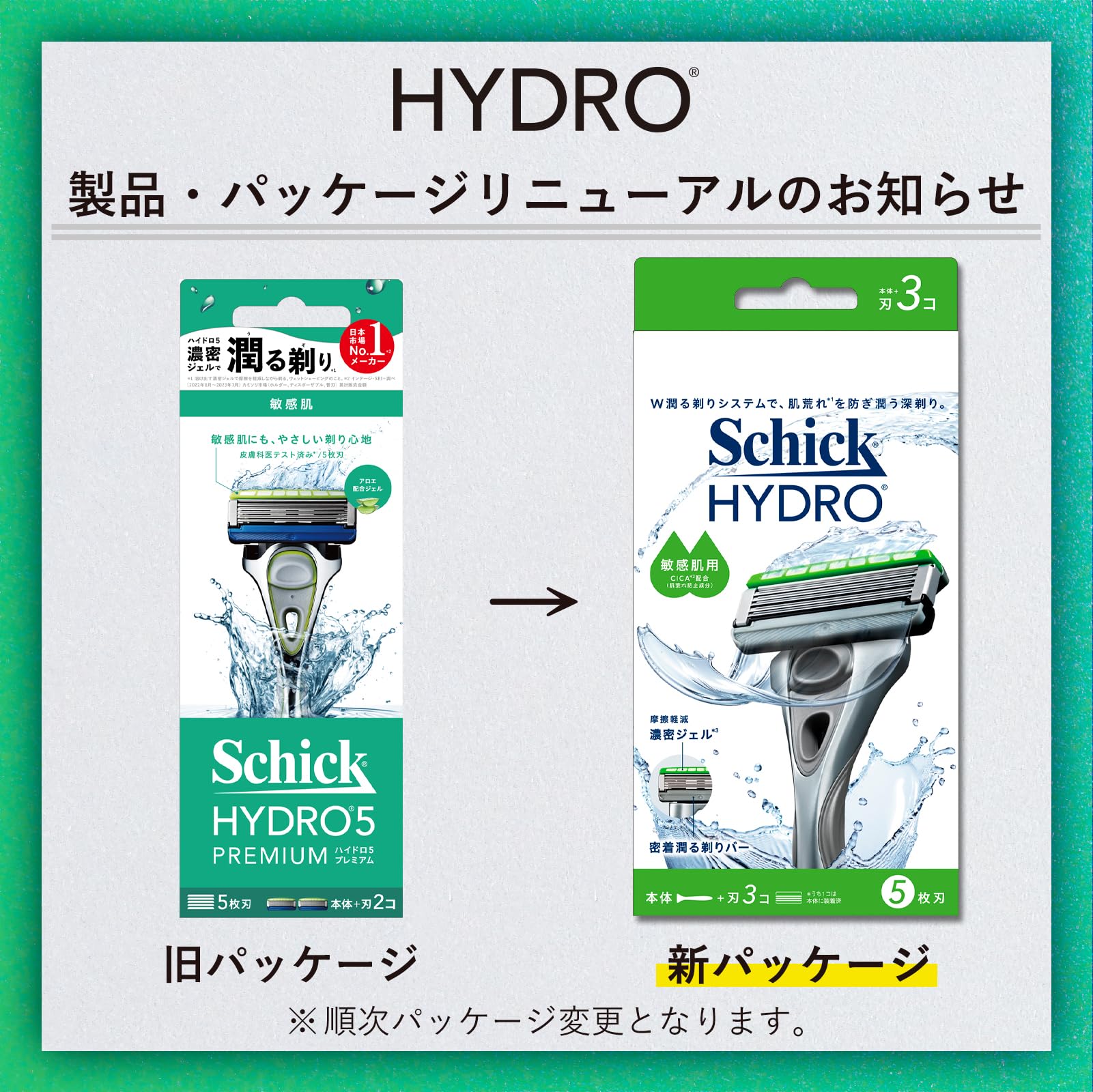 Schick Hydro Sensitive Skin Razor Holder with 3 Blades for Men