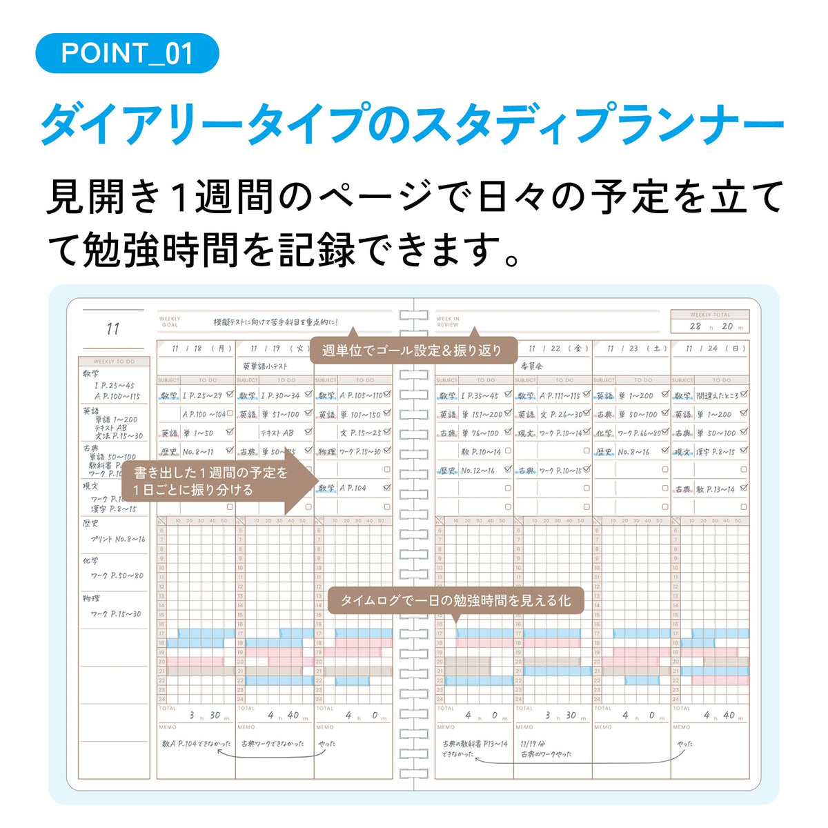 KOKUYO Study Planner A5 Purple for Organized Goals and Study Plans
