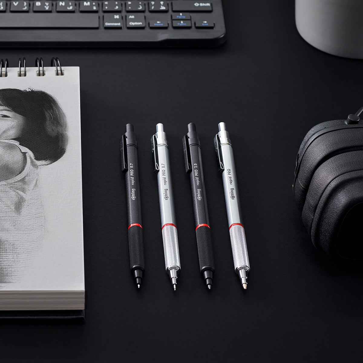Rotring Rapid Pro Mechanical Pencil 2.0mm Black for Precise Writing