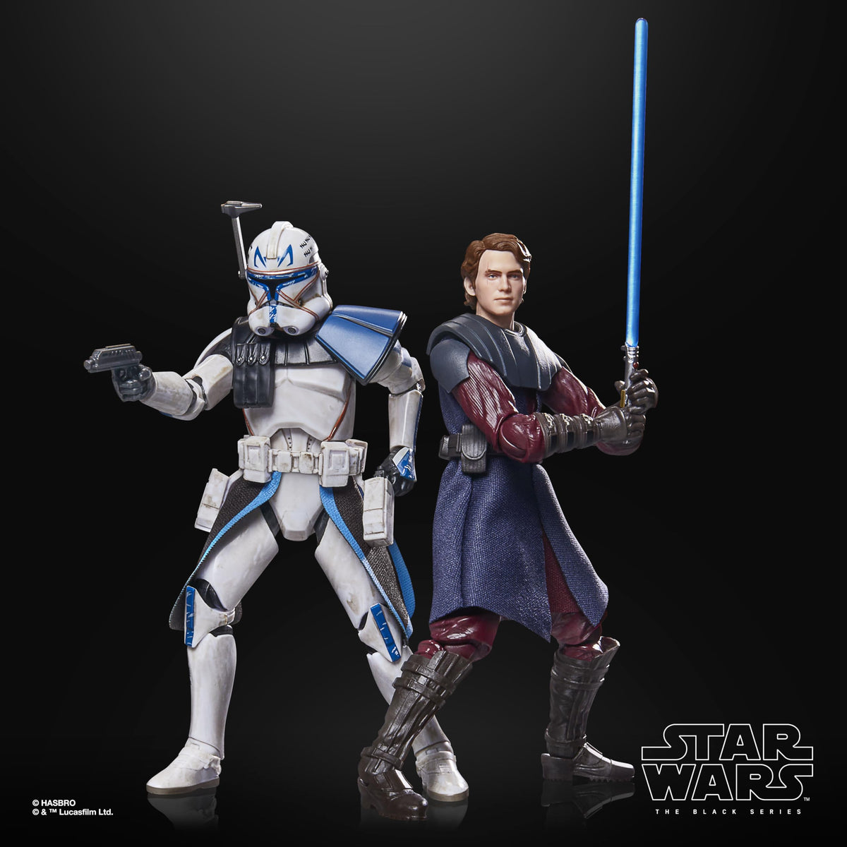 HASBRO Star Wars Black Series Anakin Skywalker and Clone Captain Rex Action Figures