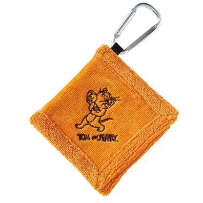 Marushin Golf Towel with Carabiner Featuring Tom and Jerry