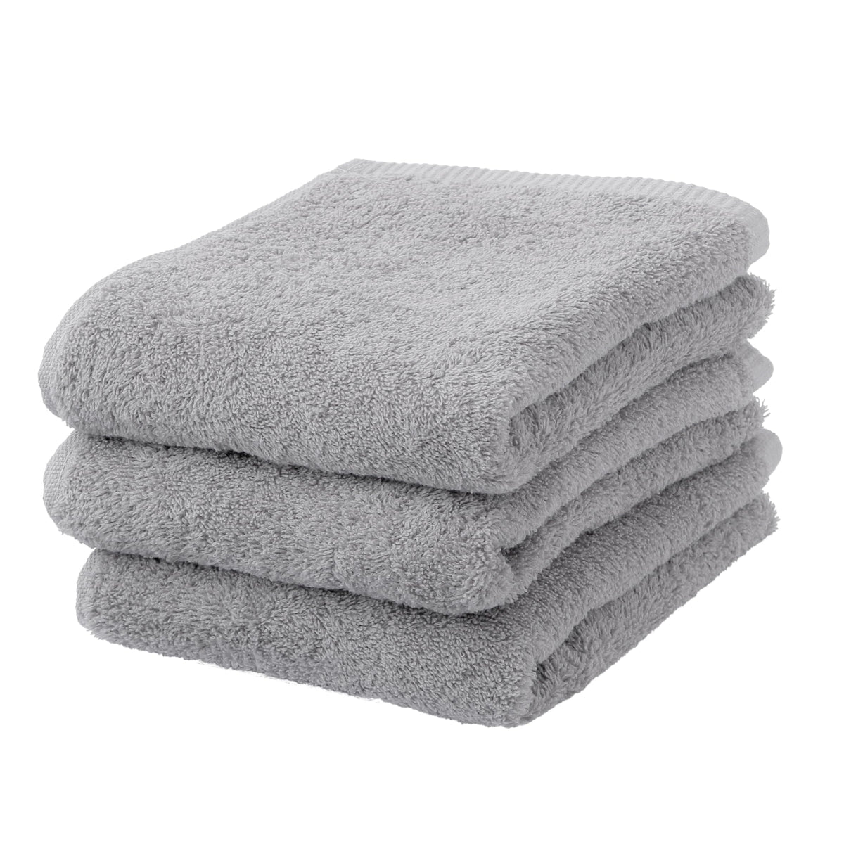 Nishikawa Face Towel Set 100% Cotton Gentle Gray 3-Piece Collection
