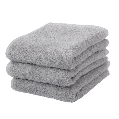 Nishikawa Face Towel Set 100% Cotton Gentle Gray 3-Piece Collection